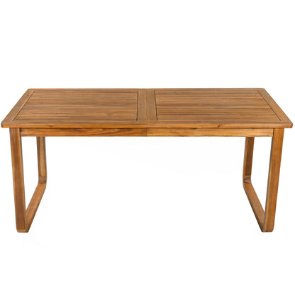 7 Piece Outdoor Patio Dining Set wooden slatted table by HouseOfZazla on Tampa Home & Garden Store