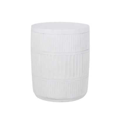 Antique White Patio End Table and Concrete Base