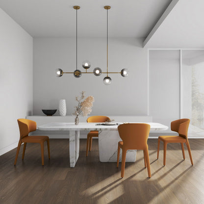 Conrad dining chairs set of 2 with orange metal frames by HouseOfZazla on Tampa Home & Garden Store