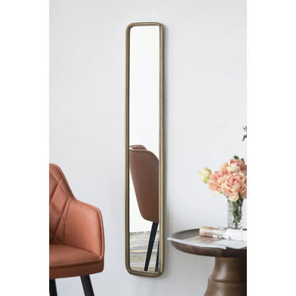 Antique Gold Full Length Mirror With Slim Frame