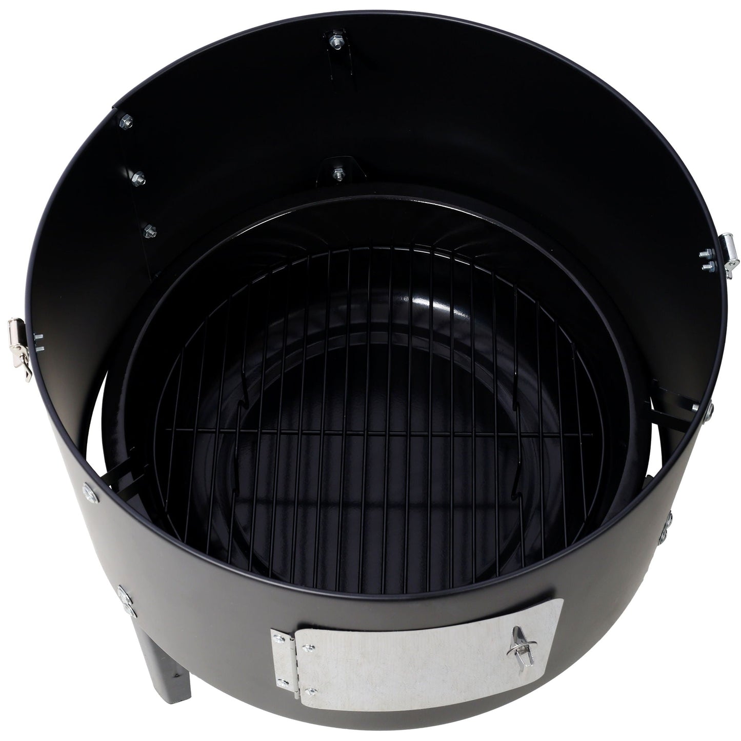 Heavy Duty Round Steel Charcoal Grill and Smoker