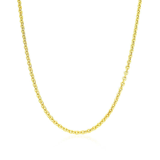 14k yellow gold Forsantina Lite cable link chain necklace 1.9mm by Bids.com on Tampa Home & Garden Store