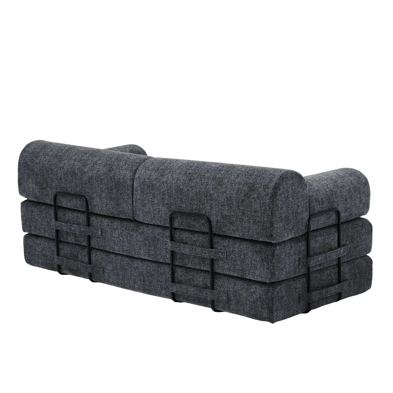 Modern 2 Tone Fabric Convertible Sleeper Sofa Bed futon by Unique Piece Furniture, gray fabric on Tampa Home & Garden Store