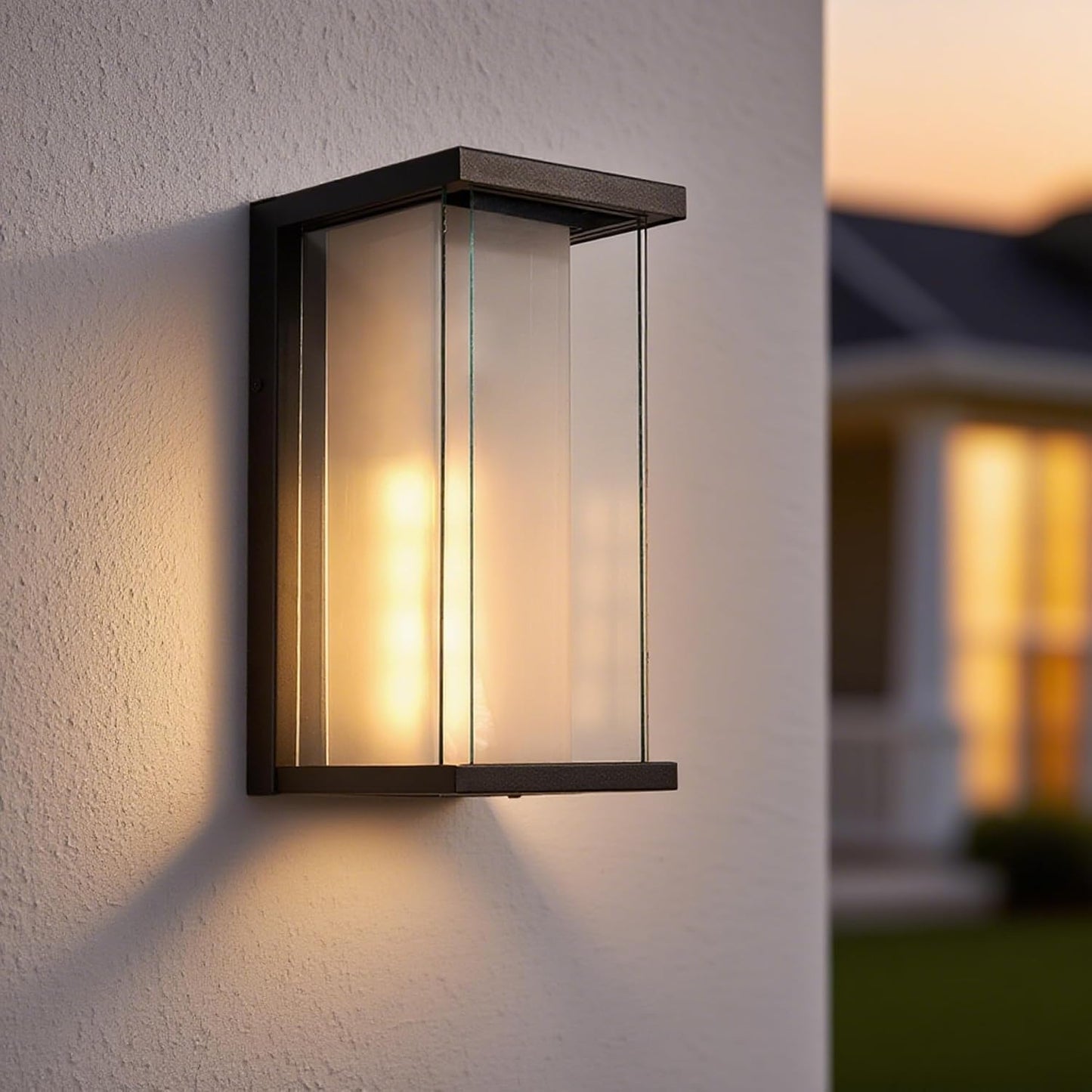 Tempered Glass and Dusk to Dawn Outdoor Sconce