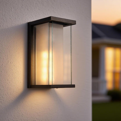 Tempered Glass and Dusk to Dawn Outdoor Sconce