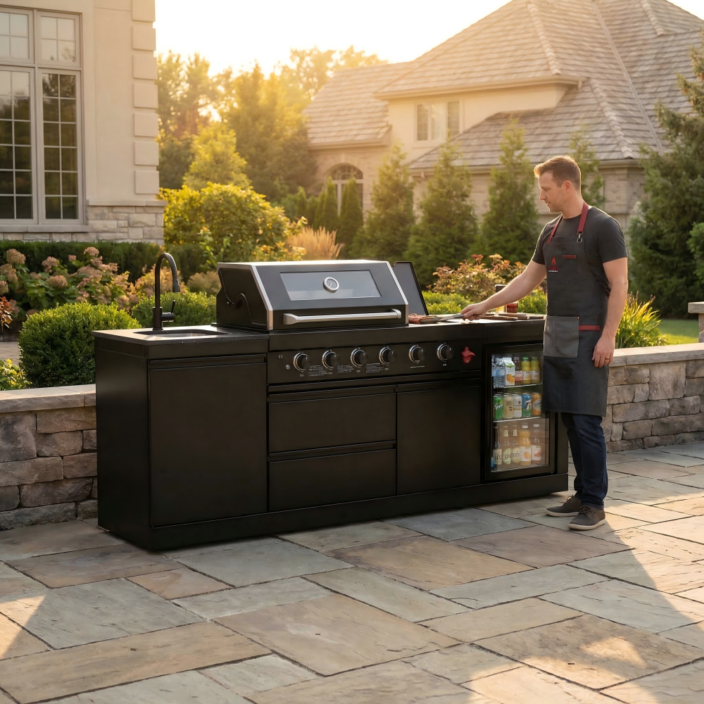 Outdoor Kitchen with 4 Burner Propane Gas Grill