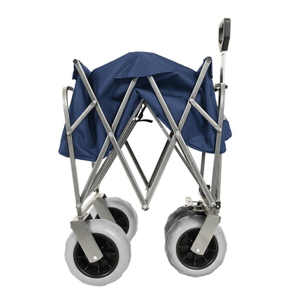 Beach wagon with big sand wheels, blue fabric bag, folding frame, 500 lb cap HouseOfZazla on Tampa Home & Garden Store