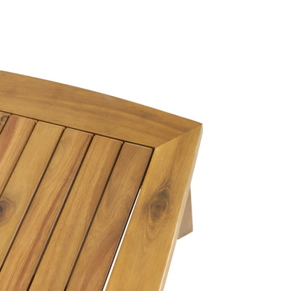 Acacia wood outdoor coffee table with slatted top from HouseOfZazla 2-person seating set on Tampa Home & Garden Store