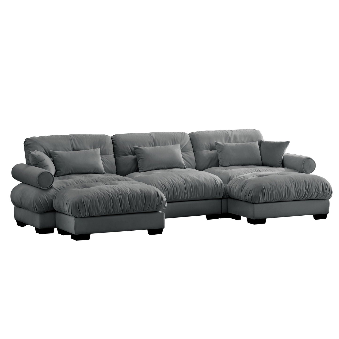 Oversized Modular Sofa with Movable Ottoman