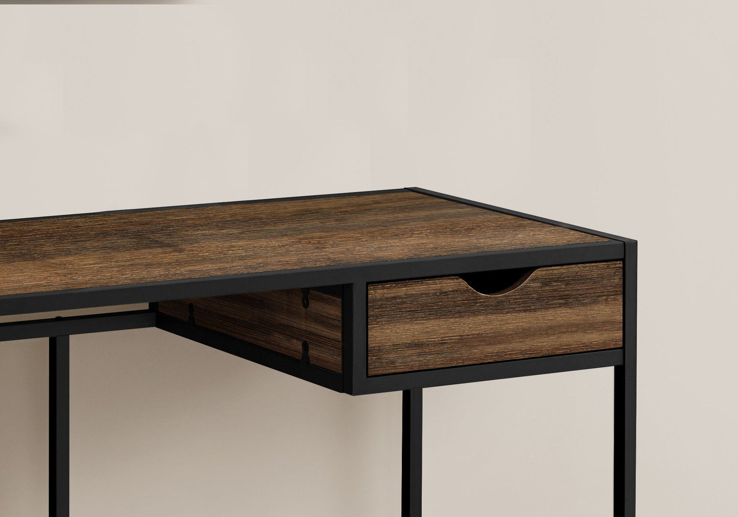 Writing desk with metal frame and warm wood top, 1 storage drawer Unique Piece Furniture on Tampa Home & Garden Store