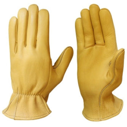 Churchill Elk Skin Leather Gloves pair unlined yellow safety gloves Rivendell Distribution on Tampa Home & Garden Store