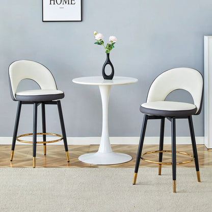 Upholstered Rotatable Bar Chair with Metal Legs