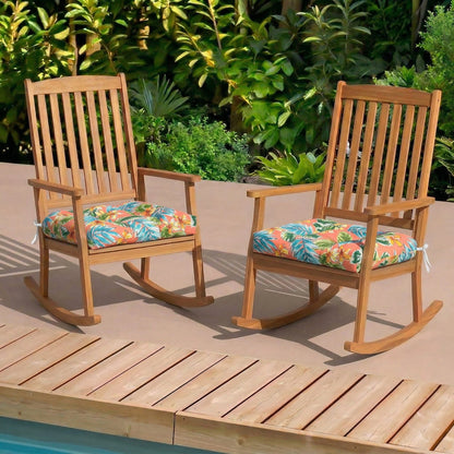 Outdoor Tufted Chair Cushions Set of 2 19 Inch