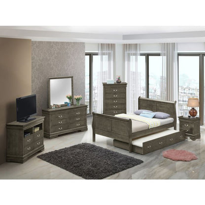 Elegant trundle bed in gray wood finish with matching dresser by HouseOfZazla on Tampa Home & Garden Store