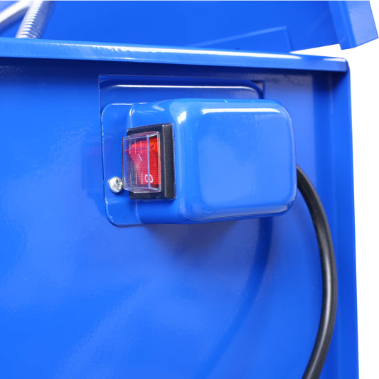 Laveuse de pièces 40 gallons Capacité de solvant 24 gallons Débit maximal de la pompe 5 gallons par minute Acier robuste Revêtement en poudre bleu