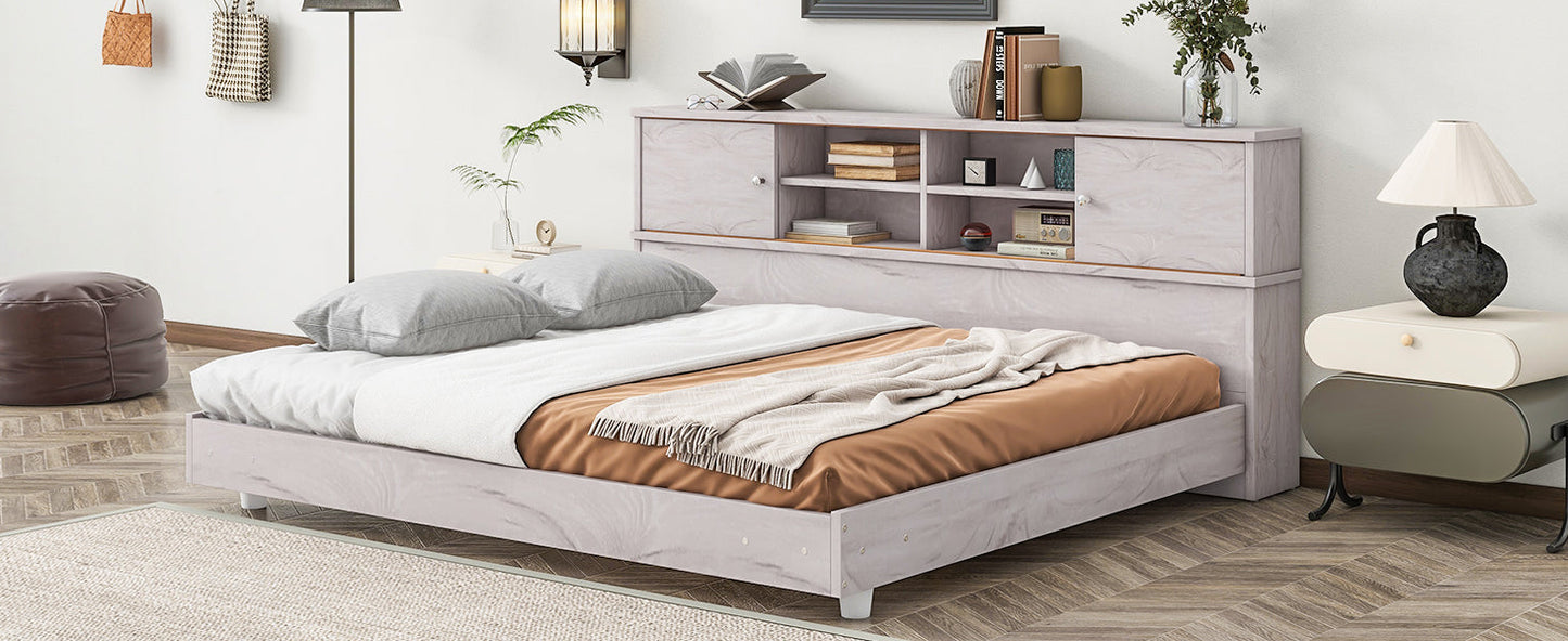 Full Size Daybed Frame with Storage Bookcases White Oak - Tampa Home & Garden Store