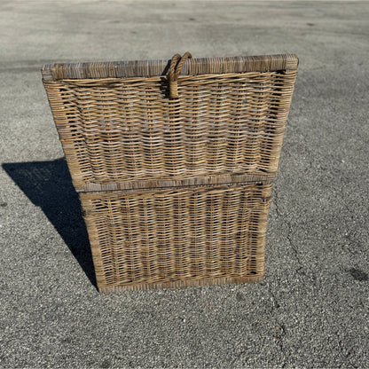 Key Largo Rattan Storage Trunk natural brown with woven wicker body and rope handles on Tampa Home & Garden Store