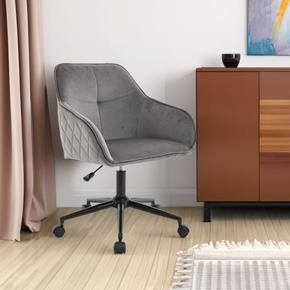 Velvet Office Desk Chair, Modern Home Desk Chair with Wheels , Vanity Chairs for Living Room, Bedroom,Study Room