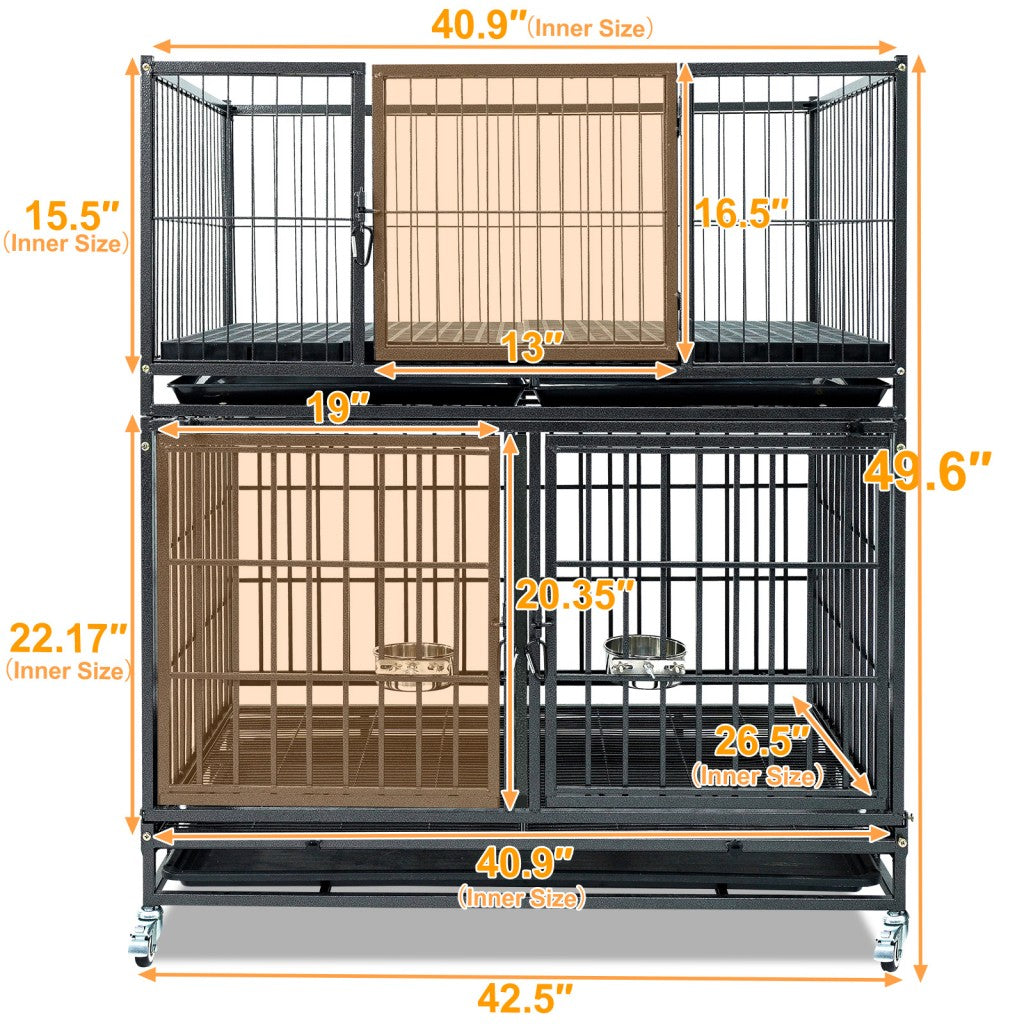 42-inch stackable dog crate system Homey Pet Official, four black metal compartments on Tampa Home & Garden Store