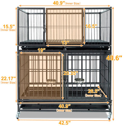 42-inch stackable dog crate system Homey Pet Official, four black metal compartments on Tampa Home & Garden Store