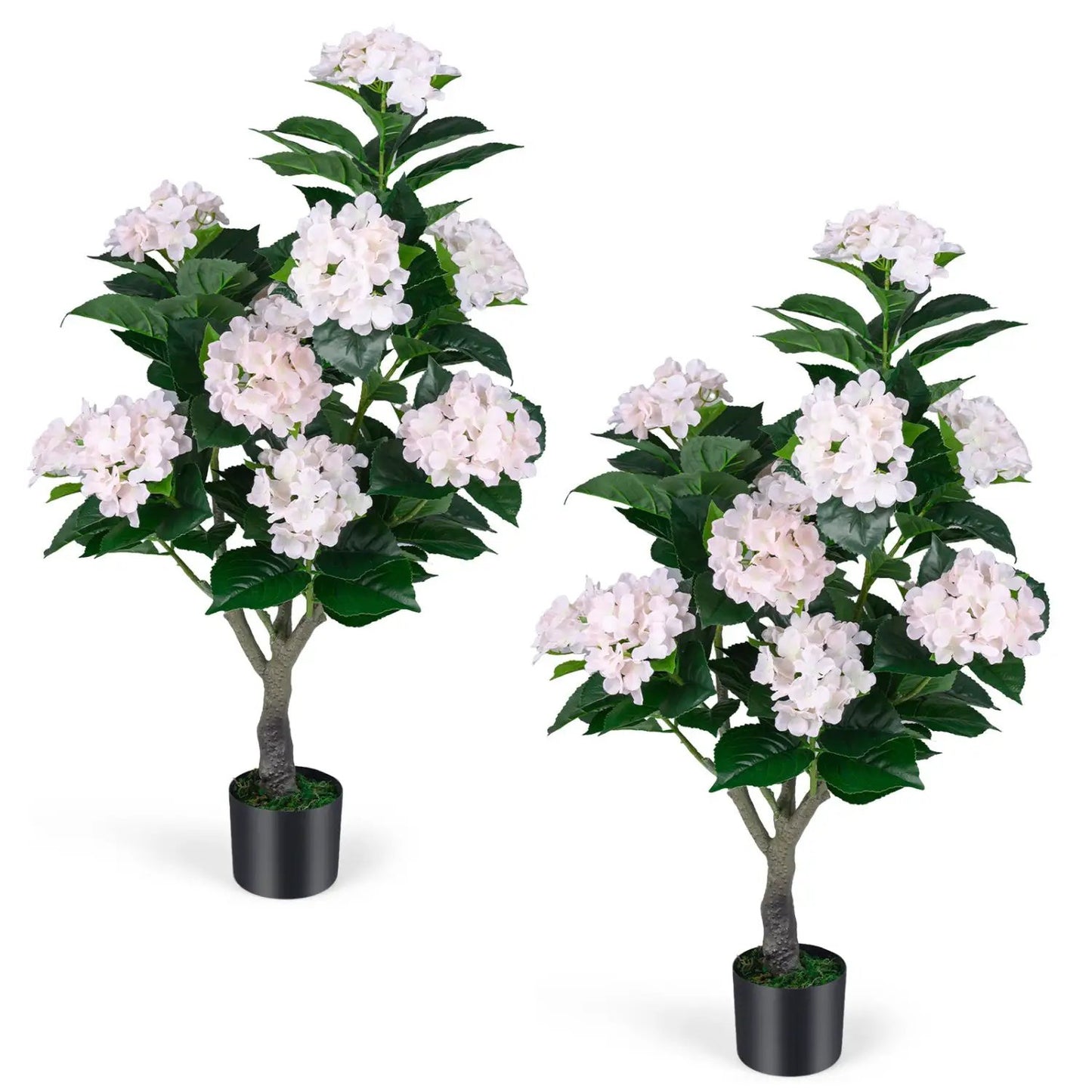 Artificial Hydrangea Tree 2 Pack Decor Set