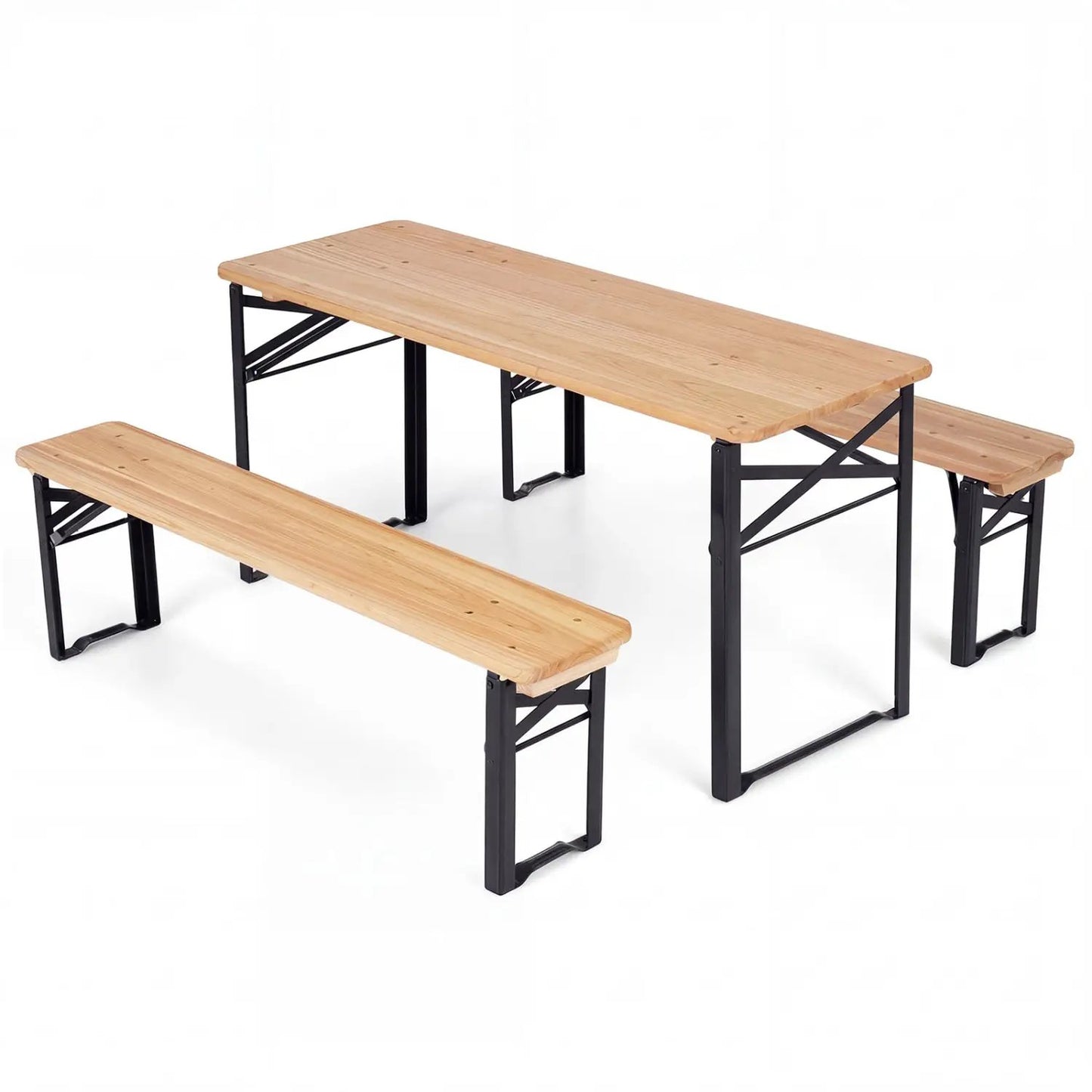 Folding Kids Picnic Table and Bench Set Wood