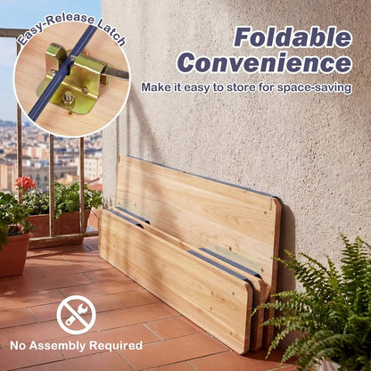 Folding Kids Picnic Table and Bench Set Wood