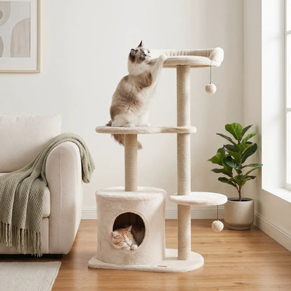 Cat Tree with Condo and Scratching Posts