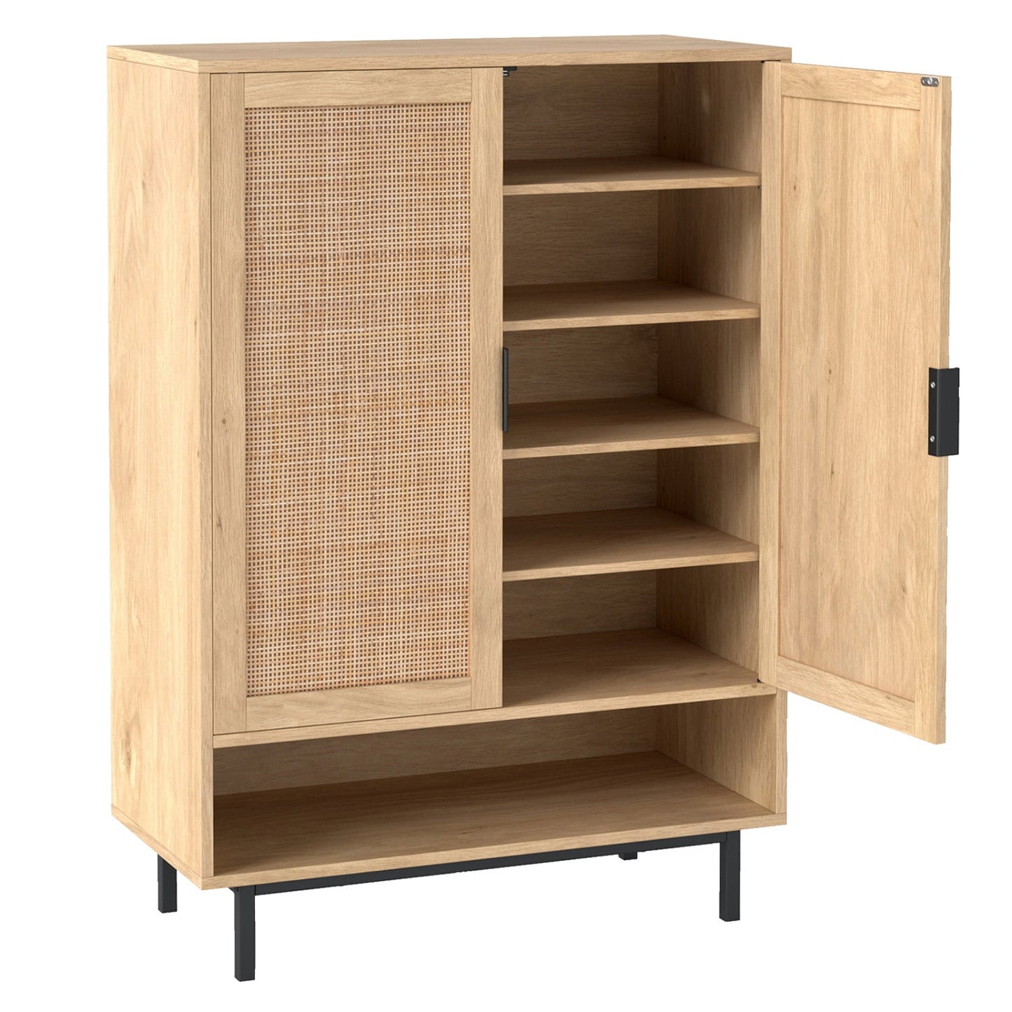 Six-Tier Tall Shoe Cabinet With Double Doors