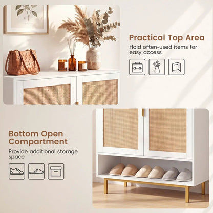 Six-Tier Tall Shoe Cabinet With Double Doors