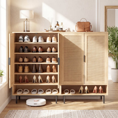 Six-Tier Tall Shoe Cabinet With Double Doors