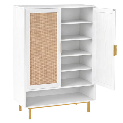 Six-Tier Tall Shoe Cabinet With Double Doors