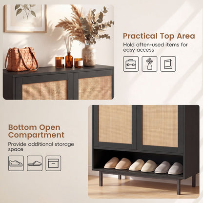 Six-Tier Tall Shoe Cabinet With Double Doors