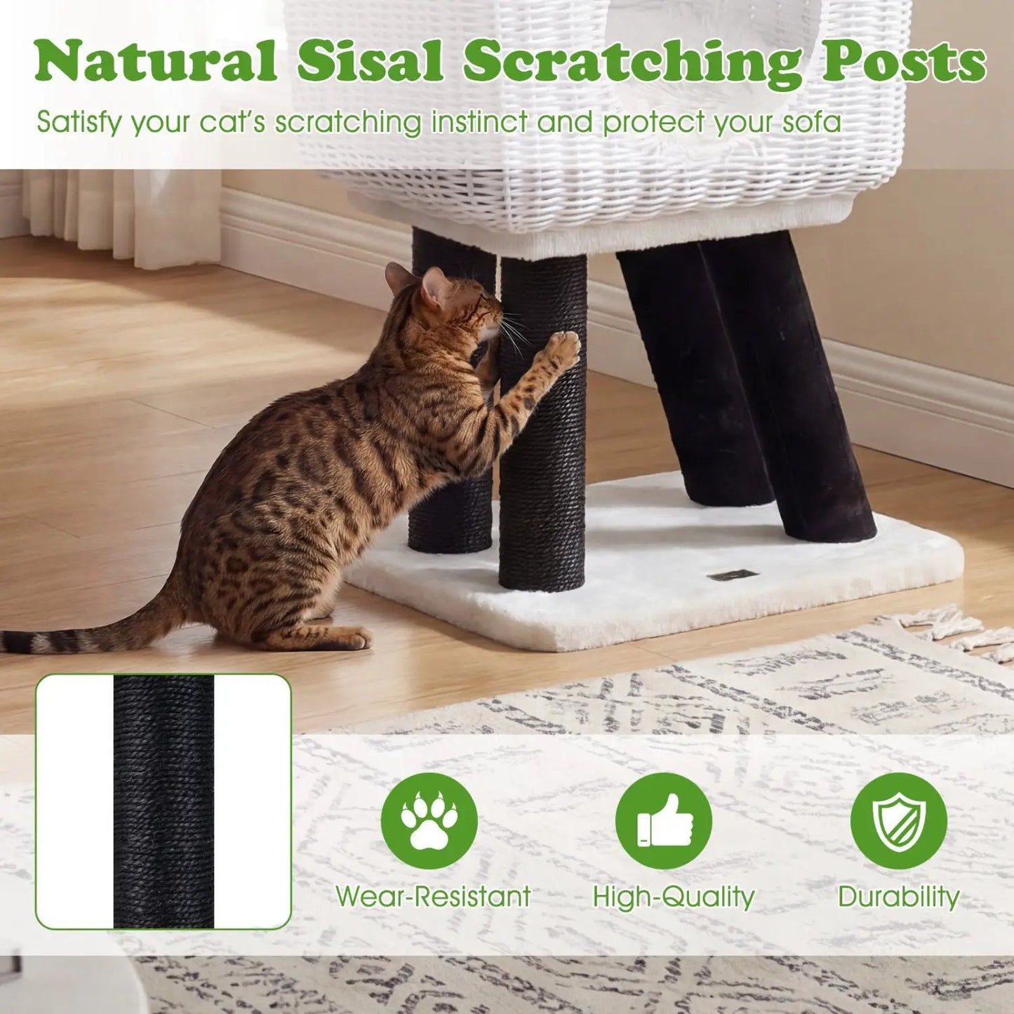 43 Inch Lamb Shaped Cat Tower with 2 Door Condo