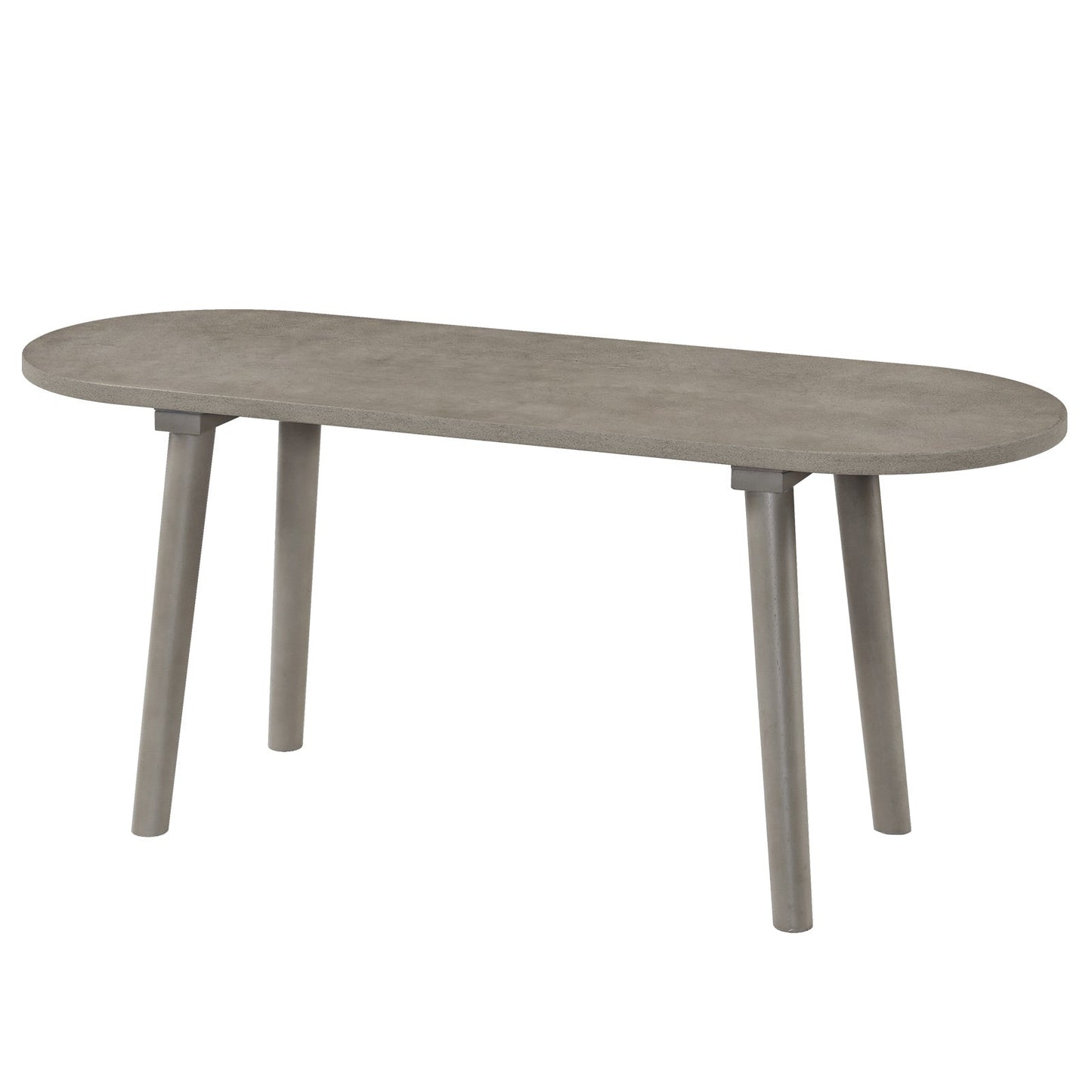 43 Inch Solid Wood Farmhouse Dining Bench Rustic Wooden Entryway Bench with Rubber Wood Legs-Gray