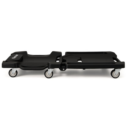 43 Inches Foldable Mechanic Creeper with Padded Headrest and Tool Trays-Black