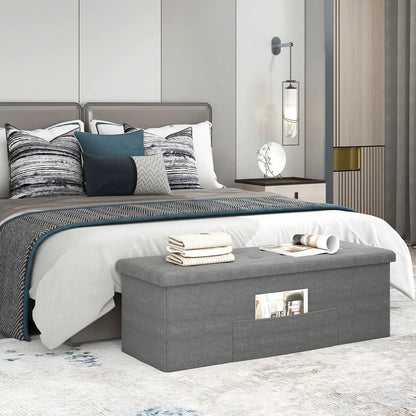 43 Inches Folding Storage Ottoman Bench Seat