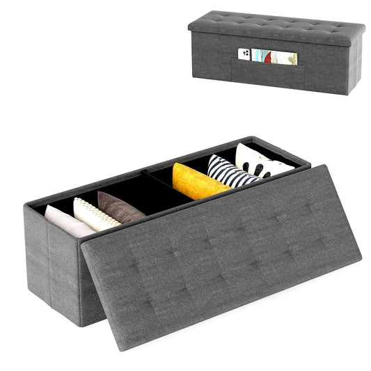 43 Inches Folding Storage Ottoman Bench Seat