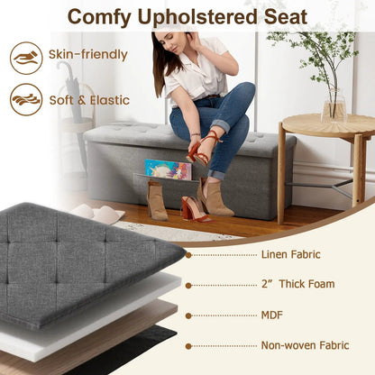 43 Inches Folding Storage Ottoman Bench Seat