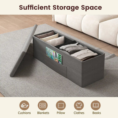 43 Inches Folding Storage Ottoman Bench Seat