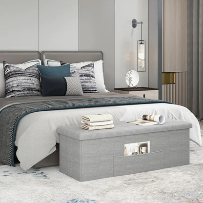 43 Inches Folding Storage Ottoman Bench Seat