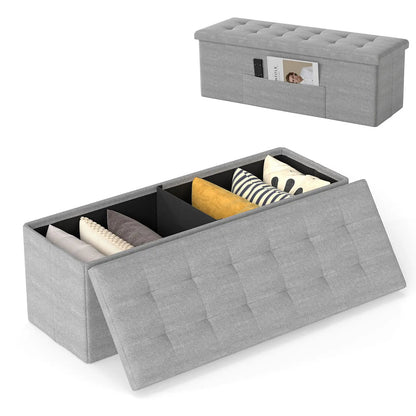 43 Inches Folding Storage Ottoman Bench Seat