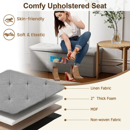 43 Inches Folding Storage Ottoman Bench Seat
