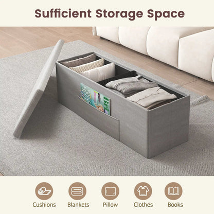 43 Inches Folding Storage Ottoman Bench Seat