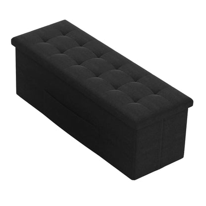 43 Inch Folding Storage Ottoman Bench Padded Seat