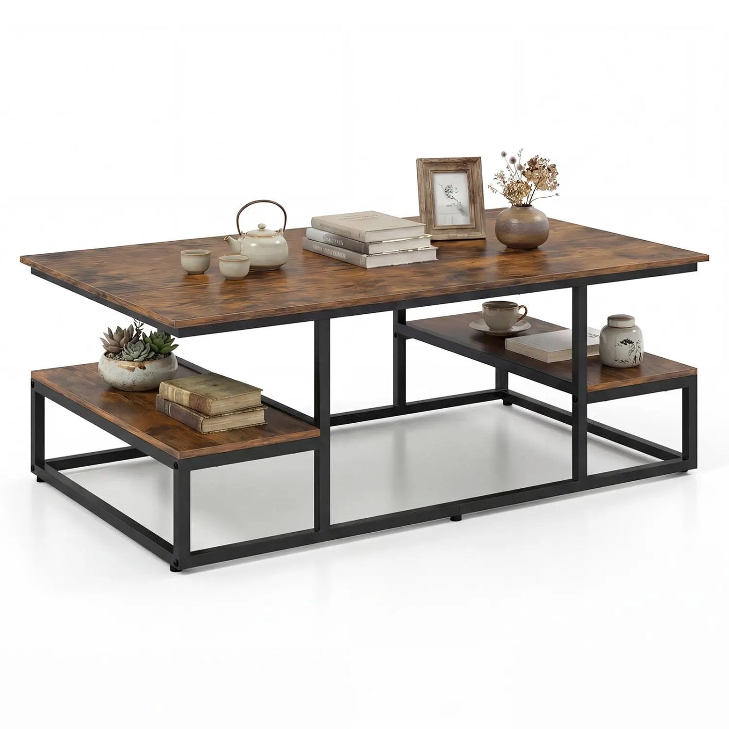 43 Inch Rectangle Coffee Table with Storage