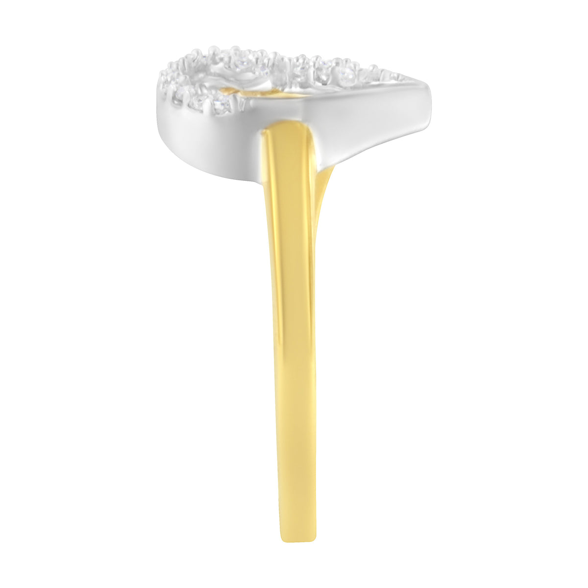 10K two-tone gold diamond heart cluster ring with white-gold top, yellow-gold band, size 6 on Tampa Home & Garden Store