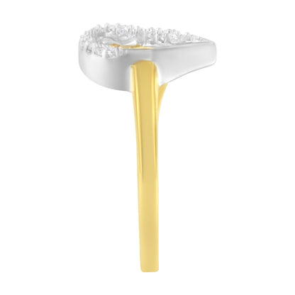 10K two-tone gold diamond heart cluster ring with white-gold top, yellow-gold band, size 6 on Tampa Home & Garden Store