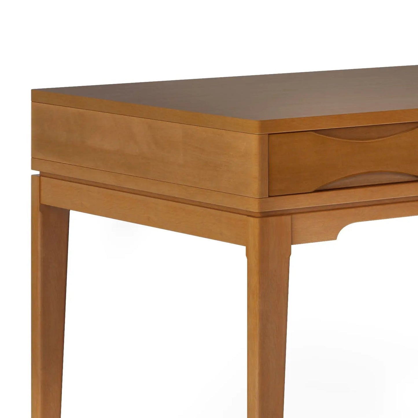Harper Handcrafted Desk wooden writing desk in light oak by Unique Piece Furniture with curved drawer pull on Tampa Home & Garden Store