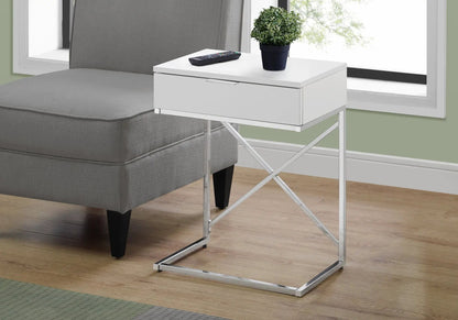 Accent Side Table With Storage Drawer Large Top